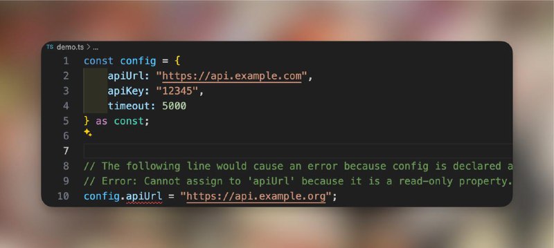 也是第一次见 as const 这种玩法~#TIL #typescript